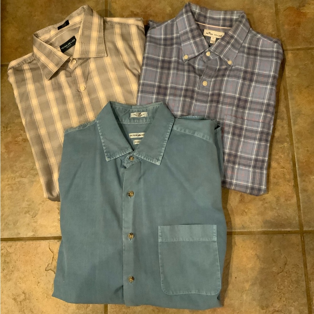 Peter Millar Set Of Three Button Downs. All Great… - image 1